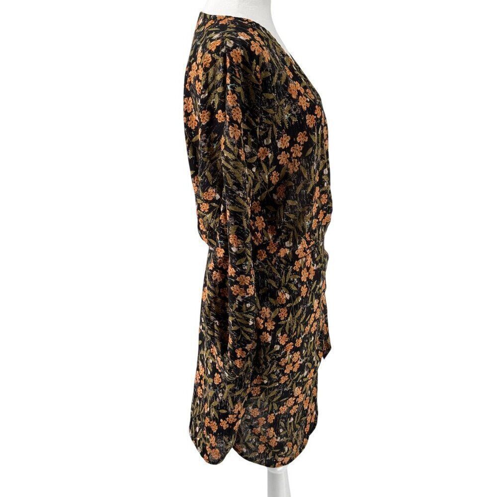 Beautiful Entro Floral Wrap Midi Dress Sz Small EUC Romantic Vibes Vintage Inspo - Picture 5 of 10